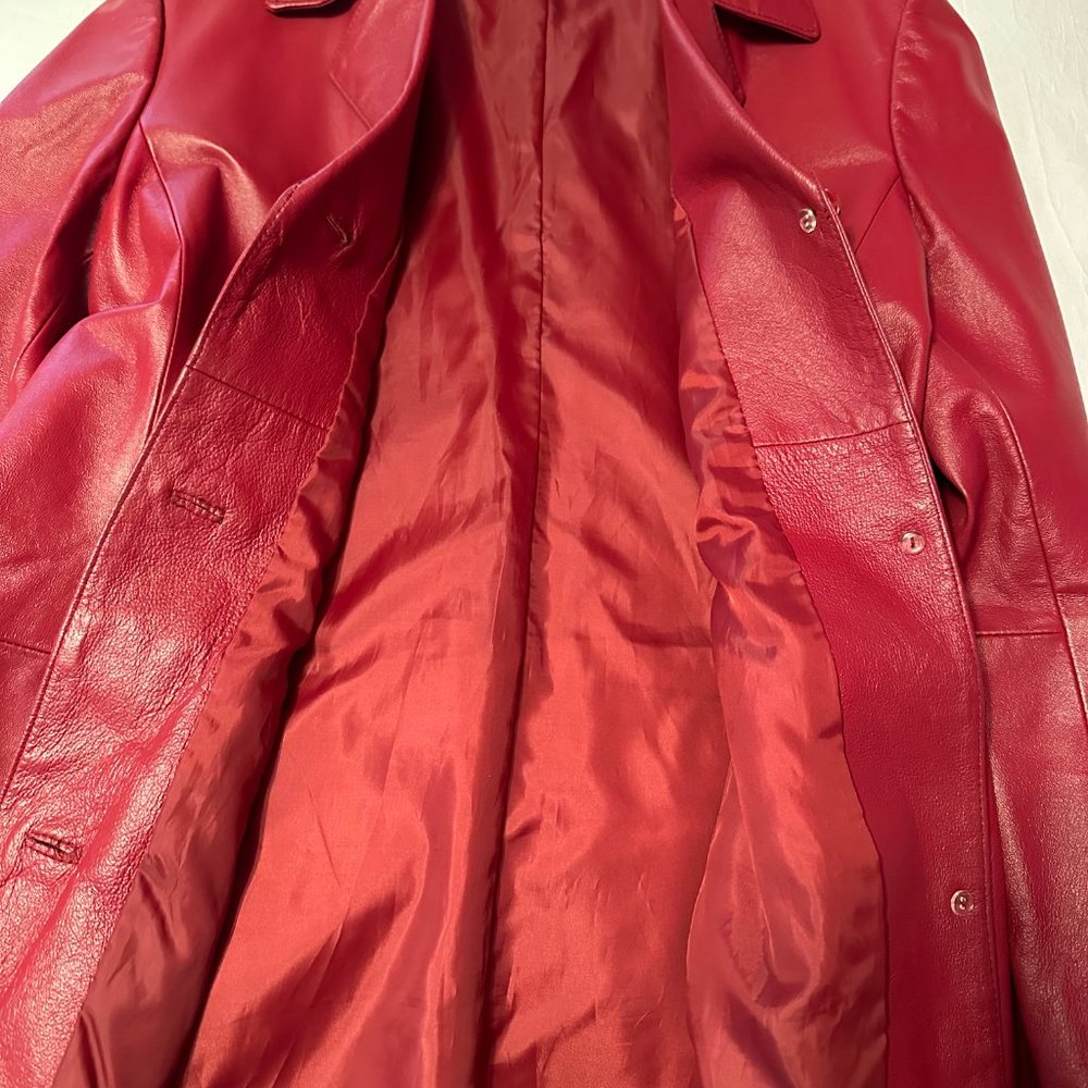 Ruby Red Leather Blazer - image 5